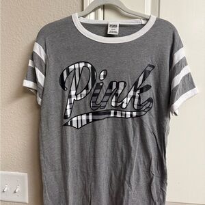 Victoria's Secret Pink Gray and White Tee